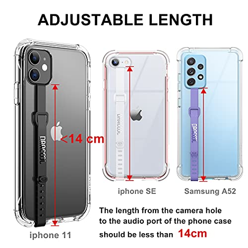 Dracool 2 PCS Silicone Phone Strap Cell Phone Grip Loop Elastic Stretching Band Hand Finger Holder Secure Slim Universal for Galaxy & iPhone Case Most Smart Phone Cases - Transparent - color: Transparent