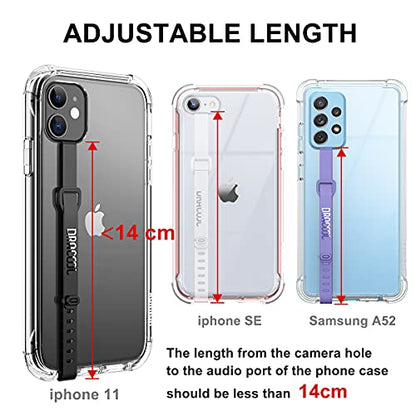 Dracool 2 PCS Silicone Phone Strap Cell Phone Grip Loop Elastic Stretching Band Hand Finger Holder Secure Slim Universal for Galaxy & iPhone Case Most Smart Phone Cases - Black - color: Black