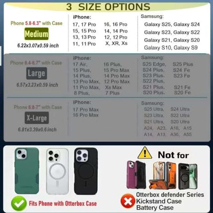 Holster for iPhone 17 16 15 14 13 12 11 & Pro Models, Samsung Galaxy S25 5G S24 S23 S22 S21 S20 S10 S9 S8 A01 A10e Case with Belt Clip, Cell Phone Belt Holder Pouch Cover for Men - size: Medium