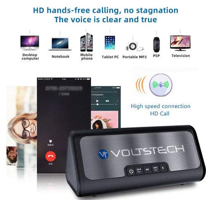 Bluetooth Wireless Charging Speaker Dock Station, NE100 Premium Stereo Sound Super-Bass Speaker, 3 in 1 Audio Player with Built-in Mic for Handsfree Calls Compatible with iPhone and Samsung Phones