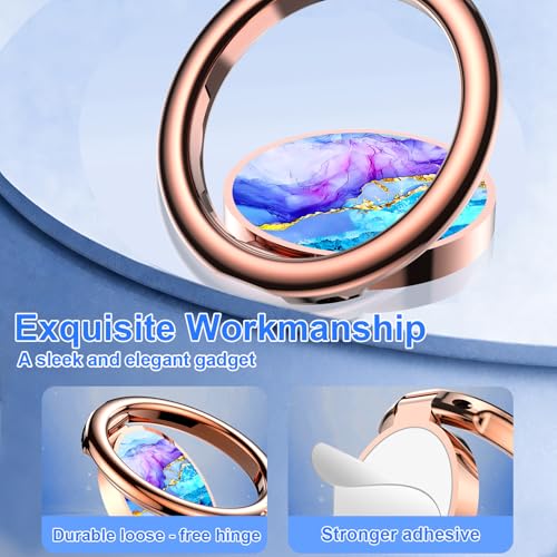 Magnetic Phone Ring Holder for MagSafe Grip,[Super Magnet],Stylish 360° Rotation Cell Phone Grip Stand Finger Ring Kickstand for iPhone 17 16 15 14 Pro Max,iPad and Smartphones,Blue - color: Blue