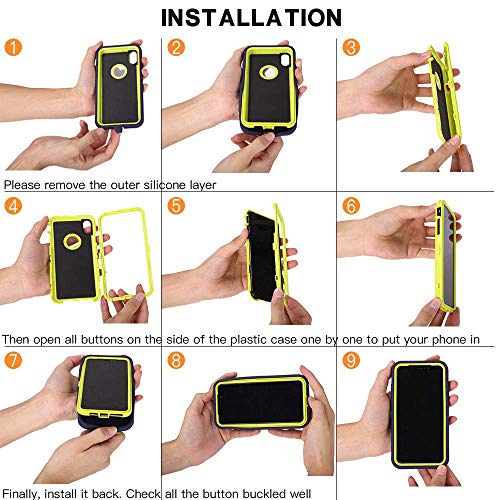 Heavy Duty Defender Armor Case for Samsung Galaxy A20/A30/A50 - Built-in Screen Protector - Black - color: Black