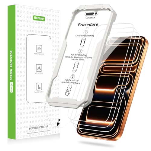 3-Pack Screen Protector for iPhone 17 Pro Max with [Easy Pull] Installation Frame,9H Hardness Tempered Glass,Ultra Resistant, HD Clear, Bubble-Free, Case Friendly[Not for Plus/Pro Models] - size: iPhone 17 Pro Max - 3 Pack