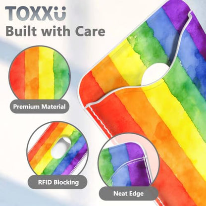 Pride Stripe Magnetic Wallet for Magsafe Compatible with iPhone 17/16/15/14/13/12 Series Pro Max Plus Air (Phone Magnet Card Holder Fit 3 Cards for Women Girl Lether Mag Safe Wallets Rainbow) - color: Stripes (Rainbow)