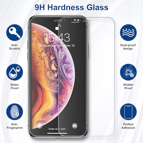 ImpactStrong Shatterproof Tempered Glass Screen Protector for iPhone 11 Pro Max/iPhone XS Max [Easy Installation Frame] [Bubble Free] [9H Hardness] [Full Coverage] Case Friendly, 6.5 Inch - (3-Pack) - size: iPhone 11 Pro Max/XS Max