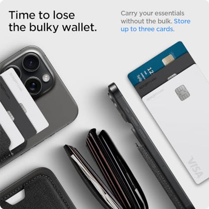 Spigen for MagSafe Wallet, Holds 3 Cards, Strong Magnet, Urban Fit MagFit - color: Fabric Black, size: 3-Cards