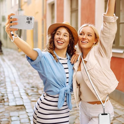 takyu Phone Lanyard, 2 Pack Adjustable CellPhone Lanyard Crossbody Neck Strap and 2 Pack Phone Wrist Strap with Tether Tabs for iPhone Android Smartphones White Black - color: White + Black