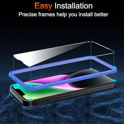TZGZT 3 Pack Screen Protector for iPhone 14, Tempered Glass, Case Friendly - color: iPhone 14 3+3Pack-Clear