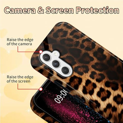 Leopard Print Phone Case for Samsung Galaxy S25, Dual Layer Shockproof Rugged Cover with Soft TPU + Hard PC, Anti-Scratch Slim Fit Wireless Charging Compatible - color: Leopard Print, size: 6.2" Galaxy S25