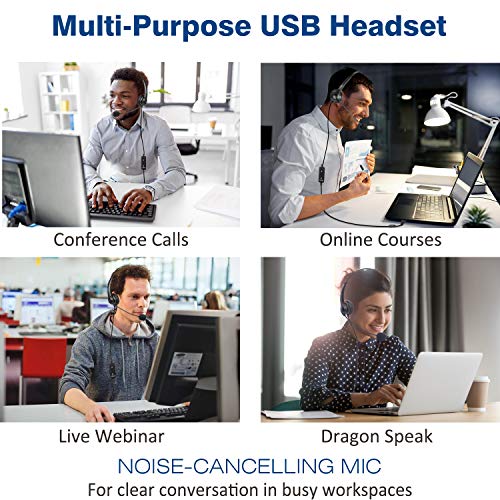 Callez USB Headset with Microphone Noise Cancelling & Audio Controls