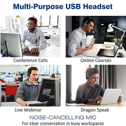 Callez USB Headset with Microphone Noise Cancelling & Audio Controls