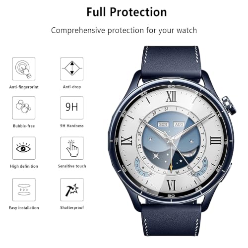 6-Pack Tempered Glass for Xiaomi Watch S5 Screen Protector, 9H Hardness HD Clear Anti-Scratch Tempered Glass Protection Film for Xiaomi Watch S5, Bubble Free Anti Scratch Case Frinedly - size: Xiaomi Watch S5