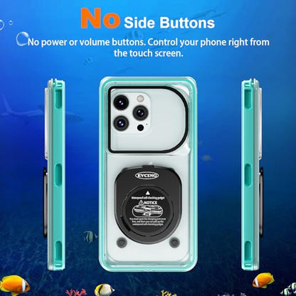 Waterproof Phone Case Up to 6.9 inch | IPX8 Underwater Phone Cases for Snorkeling | Universal Diving Case with Lanyard for iPhone 16 Pro Max/15/14/Galaxy S24 | Beach Cruise Essentials (Cyan) - color: Cyan