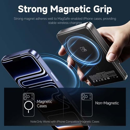 for MagSafe Power Bank 10000mAh, Fast, Magnetic Portable Charger - color: Grey