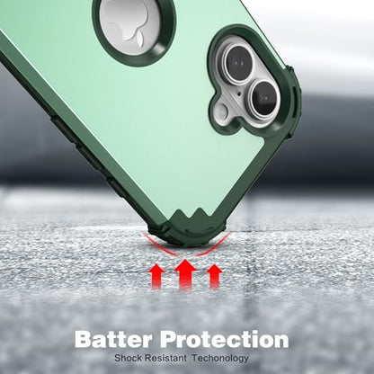 IDweel for iPhone 17 Case with Screen Protector for Men, 3 in 1 Shockproof Slim Fit Hybrid Heavy Duty Hard PC Cover Soft Silicone Bumper Full Body Anti-Fingerprint Case, Mint Green - color: Mint Green