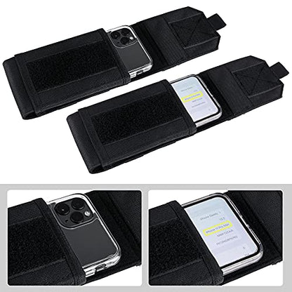 Tactical Molle Phone Cover Case, Heavy Duty Loop Belt Holster Pouch with Flag Patch for iPhone 17 Pro Max/Air/17 Pro/17/16 Pro Max/15 Pro Max/14 Pro Max/13 Pro Max, for Galaxy S26 Ultra - color: Black