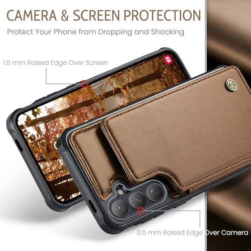 Kowauri for Samsung Galaxy S26 Case, PU Leather Wallet Case for Women Men with RFID Blocking Card Holder Slot Magnetic Closure Shockproof Protective Phone Cover for Samsung Galaxy S26 (Brown) - color: Brown