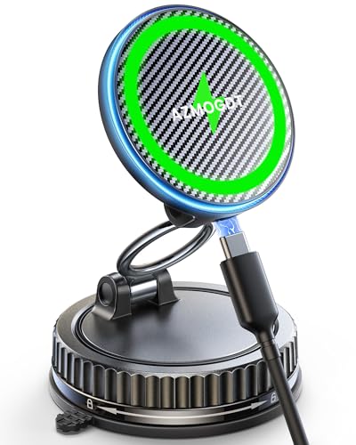 15W MagSafe Car Mount Charger, Vacuum Magnetic Phone Holders for Your Car