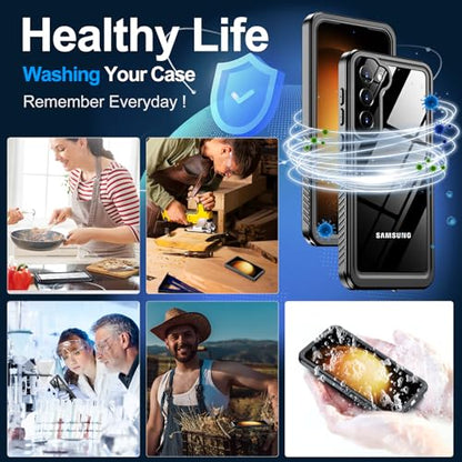 xiwxi for Samsung Galaxy S23 Case Waterproof,[IPX8 Underwater Case][Full Body Shockproof & Military Dropproof] Clear Sound Quality Built-in Screen Protector for Samsung S23 6.1 inch-Black - size: For Samsung S23-6.1"