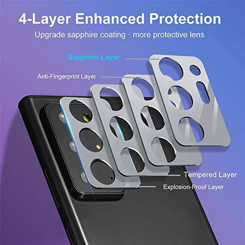 Suoman 3-Pack for Samsung Note 20 Ultra Camera Lens Protector - [Aluminum alloy] [Does not Affect Night Shots] 9H Hardness Tempered Glass Film - Silver - color: Silver