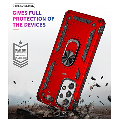 for Samsung A53 5G Case, Galaxy A53 5G Case with HD Screen Protector, [Military Grade 16ft. Drop Tested] Ring Shockproof Protective Phone Case for Samsung Galaxy A53 5G,Red - color: Samsung Galaxy A53 5G Case Red