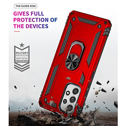 for Samsung A53 5G Case, Galaxy A53 5G Case with HD Screen Protector, [Military Grade 16ft. Drop Tested] Ring Shockproof Protective Phone Case for Samsung Galaxy A53 5G,Red - color: Samsung Galaxy A53 5G Case Red