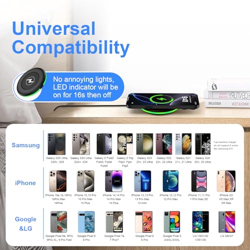 Wireless Charger Fast Charging Pad for Samsung Galaxy S26 Ultra/S26 Plus