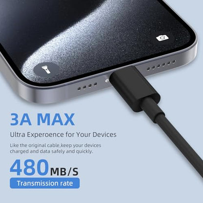 LDHTY CarPlay Charging Cable, USB A to USB C Cable, 2-Pack [3FT+6FT] Black - color: Black, size: 3ft+6ft