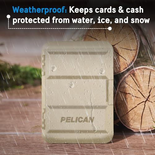 Pelican MagSafe Wallet for iPhone - Slim Magnetic Phone Wallet - Desert Tan | Heavy Duty MIL-STD Snap-On Magnetic Card Holder - Detachable Hard MagSafe Wallet for iPhone 17 Pro Max/16/15/14/13/Pixel 10 - color: Desert Tan, style: Protector