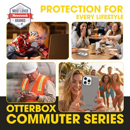 OtterBox iPhone 16 Pro Max – Commuter Series Slim MagSafe Case - Grey | 3X Military Drop Protection - Dual-Layer Design - Pocket-Friendly - Raised Edges - Port Covers - Non-Retail Packaging - color: Grey