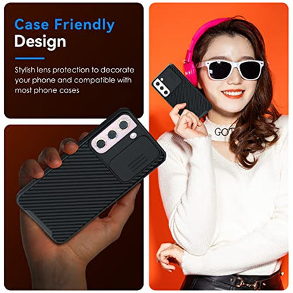 CloudValley 3-Pack Galaxy S24/S23/S23 Plus Camera Lens Protector - 9H Tempered Glass + Aluminum Alloy Metal Ring, Glitter Colorful - color: Glittler Colorful