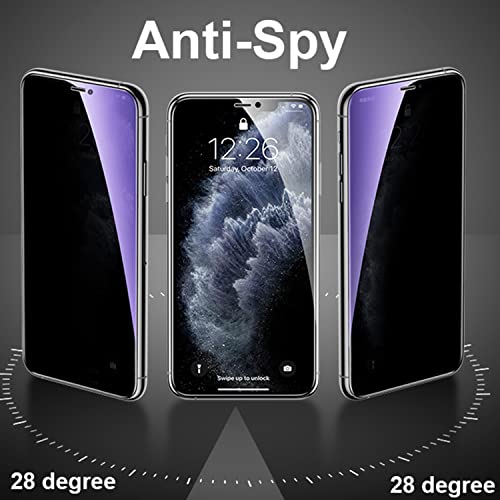 2 Pack Anti-Blue Privacy Tempered Glass Suit for iPhone 12 / iPhone 12 Pro Anti-Spy Screen Protector Anti-Peeping Film 9H Hardness Anti-scratch Full Covered 6.1 inch (Blue) - size: For iPhone 12 / 12 Pro