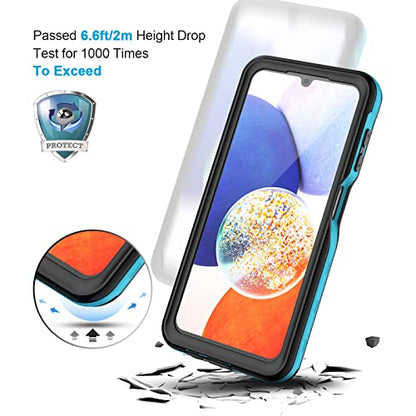 Lanhiem for Samsung Galaxy A14 5G Case, IP68 Waterproof Dustproof, Built-in Screen Protector, Heavy Duty Full Body Protective Phone Case for Galaxy A14 5G, Blue/Clear - color: Blue