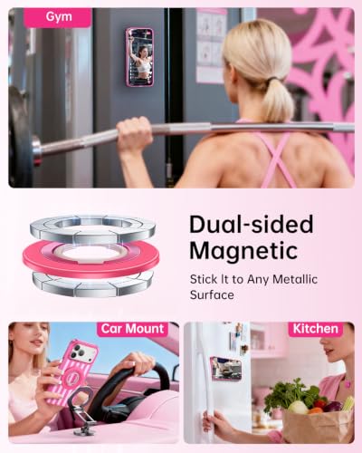 SYNCWIRE for MagSafe Phone Grip, Magnetic Phone Ring Holder - color: Rose Pink