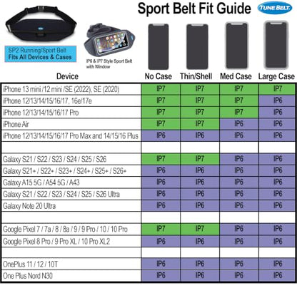 Tune Belt IP6 Running Belt – Waist Pack for Large Phone with Case