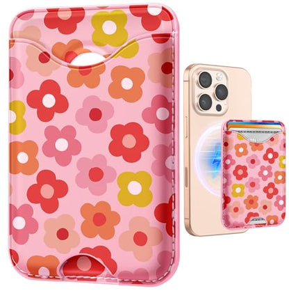 Shorogyt Compatible with Magsafe Wallet for Women, Little Flower - color: Little Flower