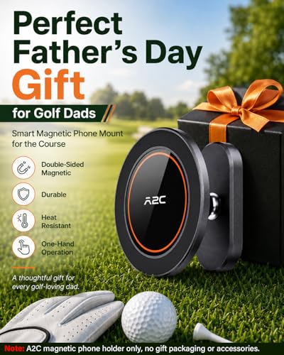 A2C Magnetic Golf Cart Phone Holder (Not Alloy), Golf Accessories for Men - color: Matte Black (Not Alloy)