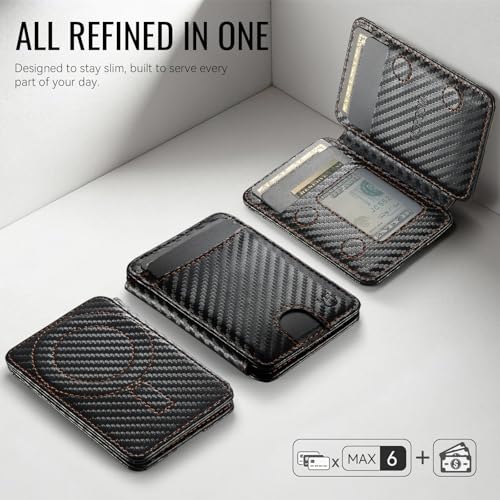 for Magsafe Wallet Magnetic RFID Blocking Card Holders, Carbon Black - color: Carbon Black