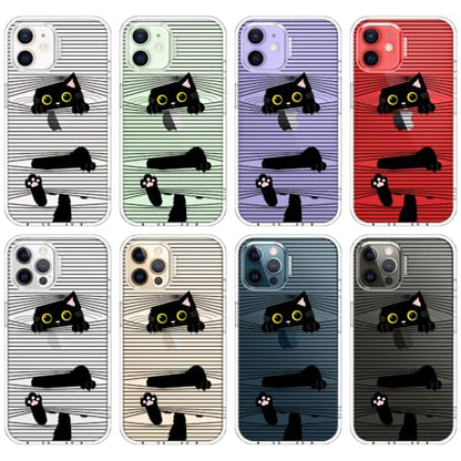 MOSNOVO Case for iPhone 12 & iPhone 12 Pro, [Buffertech 6.6ft Military-Grade Drop Protection] [Anti Peel Off Tech] Clear TPU Bumper Phone Case Cover Design - Hidden Black Cat - color: Clear - Hidden Black Cat, size: iPhone 12 / iPhone 12 Pro