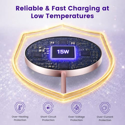 15W Magnetic Fast Charging Pad, Wireless Charger for Apple MagSafe - color: Pink*3