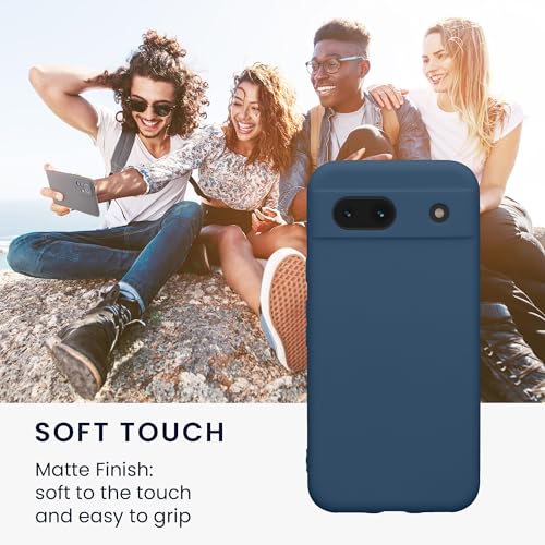 kwmobile Case Compatible with Google Pixel 8a Case - Protective Slim TPU Phone Cover - Soft Matte Finish - Navy Blue - color: navy blue