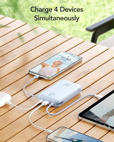 VIYISI Portable Charger 20000mAh 30W Fast Charging with 2 Cables - color: Blue