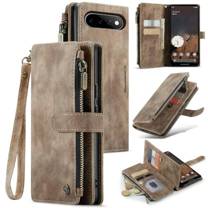 Google Pixel 11/Pixel 11 Pro 5G Wallet Case with Card Holder,Brown - color: Brown, size: Pixel 11/11 Pro 6.3 Inch