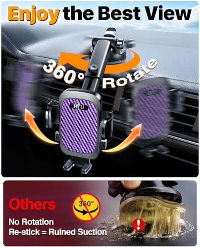 HTU 2026 Ultimate Best【True Military-Grade & Safety Cert】 Car Phone Holder - color: Purple