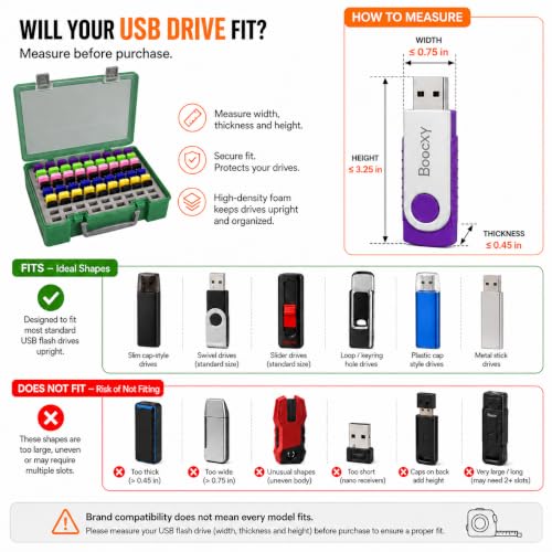 FULLCASE USB Flash Drive Case for SanDisk,for Samsung,for PNY,104-Slot - color: Green