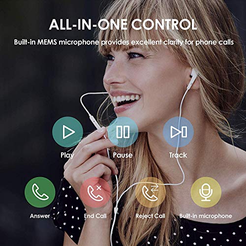 USB C Headphones Wired Earbuds for iPhone 17/16 Plus/15 Pro Max, USBC Headphone Type C Earphones with Mic &Volume Control Compatible with Samsung Galaxy S23 S22 S21 FE iPad Pro Huawei Google Pixel