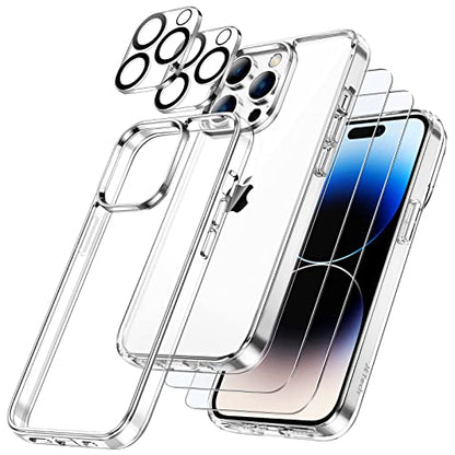 JETech 5 in 1 Case for iPhone 14 Pro Max, Anti-Yellowing, Clear