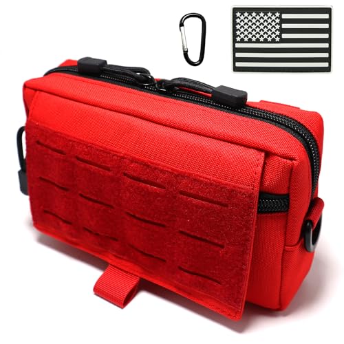 Tactical Molle Admin Pouch Compact Utility EDC Tool Bag Phone Pouches Fanny Waist Pack Bag Belt Pouch Small First Aid Kit - color: Red New
