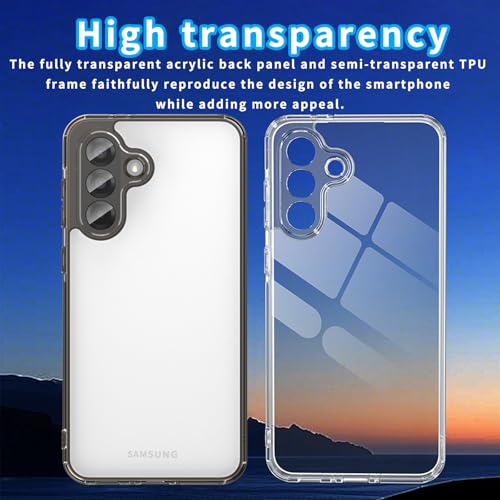 for Samsung Galaxy A36 5G TPU Phone Case (Transparent Black) | Transparent TPU Smartphone Case, Anti-Fingerprint, Shockproof, Ultra-Thin Durable Protective Cover for Samsung Galaxy A36 - color: Transparent black