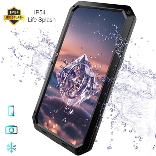 Compatiable with iPhone 17 Case,360 Full Body Protective Cover Heavy Duty Shockproof [Tough Armour] Aluminum Alloy Metal Case with Silicone Built-in Screen Protector - Black - color: Black